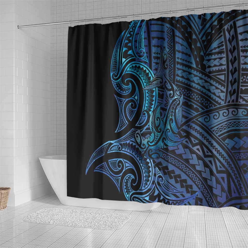 New Zealand Hammerhead Shark Shower Curtain Maori Haehae Mangopare Galaxy - Vibe Hoodie