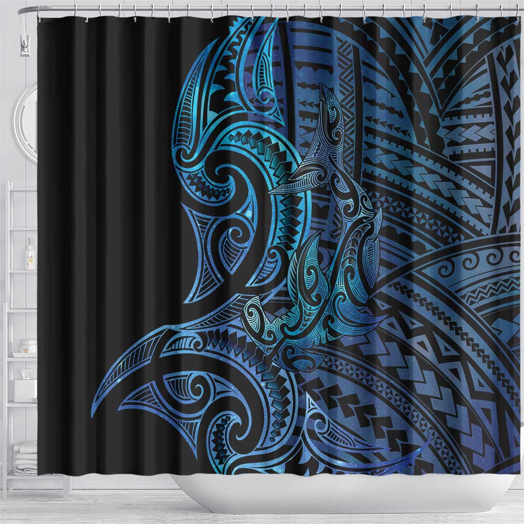 New Zealand Hammerhead Shark Shower Curtain Maori Haehae Mangopare Galaxy - Vibe Hoodie