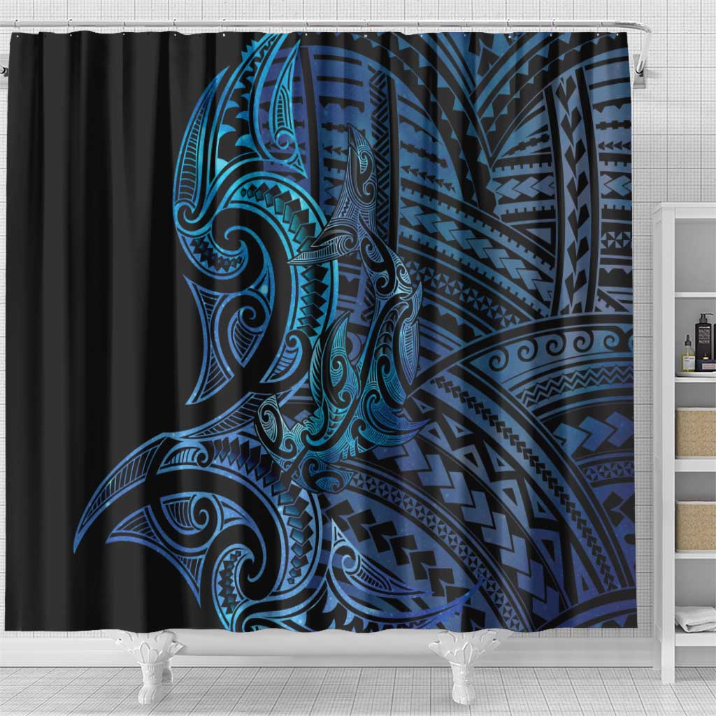 New Zealand Hammerhead Shark Shower Curtain Maori Haehae Mangopare Galaxy - Vibe Hoodie