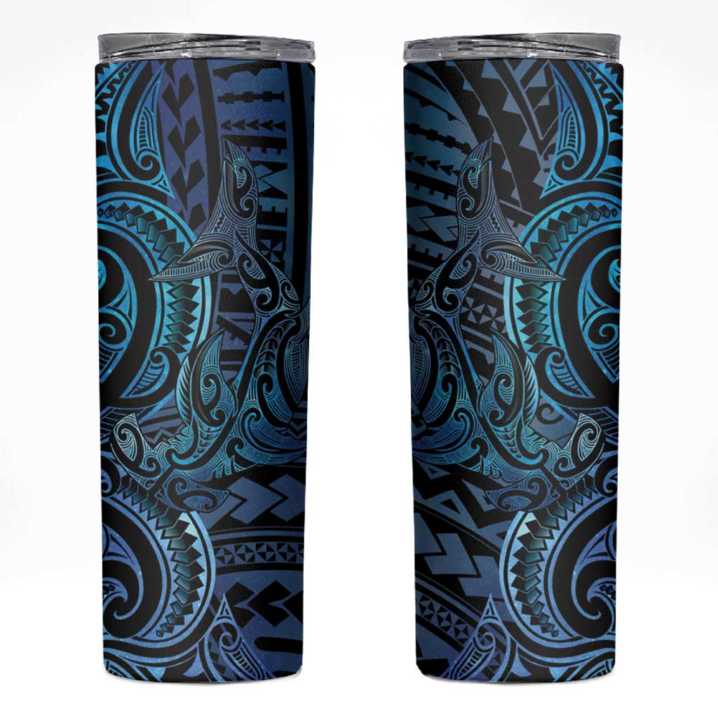 New Zealand Hammerhead Shark Skinny Tumbler Maori Haehae Mangopare Galaxy - Vibe Hoodie