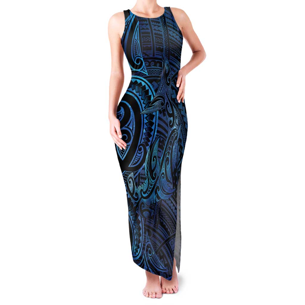 New Zealand Hammerhead Shark Tank Maxi Dress Maori Haehae Mangopare Galaxy - Vibe Hoodie