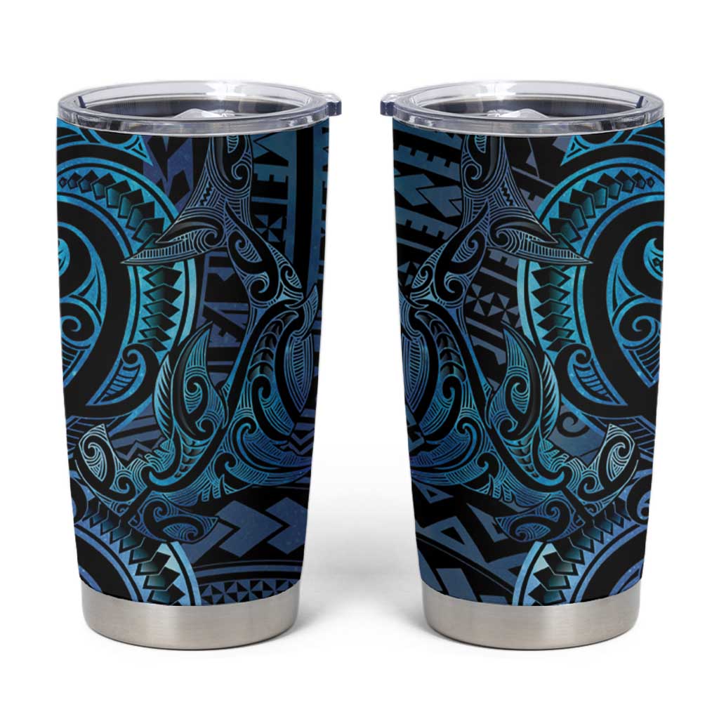 New Zealand Hammerhead Shark Tumbler Cup Maori Haehae Mangopare Galaxy - Vibe Hoodie