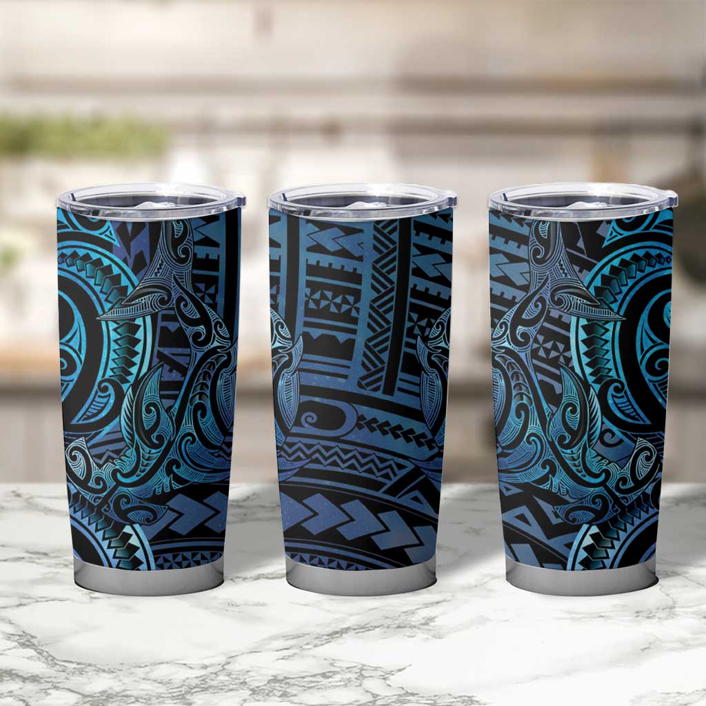 New Zealand Hammerhead Shark Tumbler Cup Maori Haehae Mangopare Galaxy - Vibe Hoodie