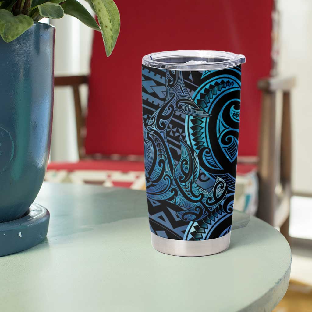 New Zealand Hammerhead Shark Tumbler Cup Maori Haehae Mangopare Galaxy - Vibe Hoodie