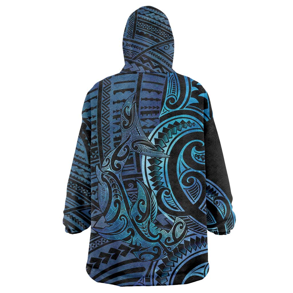 New Zealand Hammerhead Shark Wearable Blanket Hoodie Maori Haehae Mangopare Galaxy - Vibe Hoodie