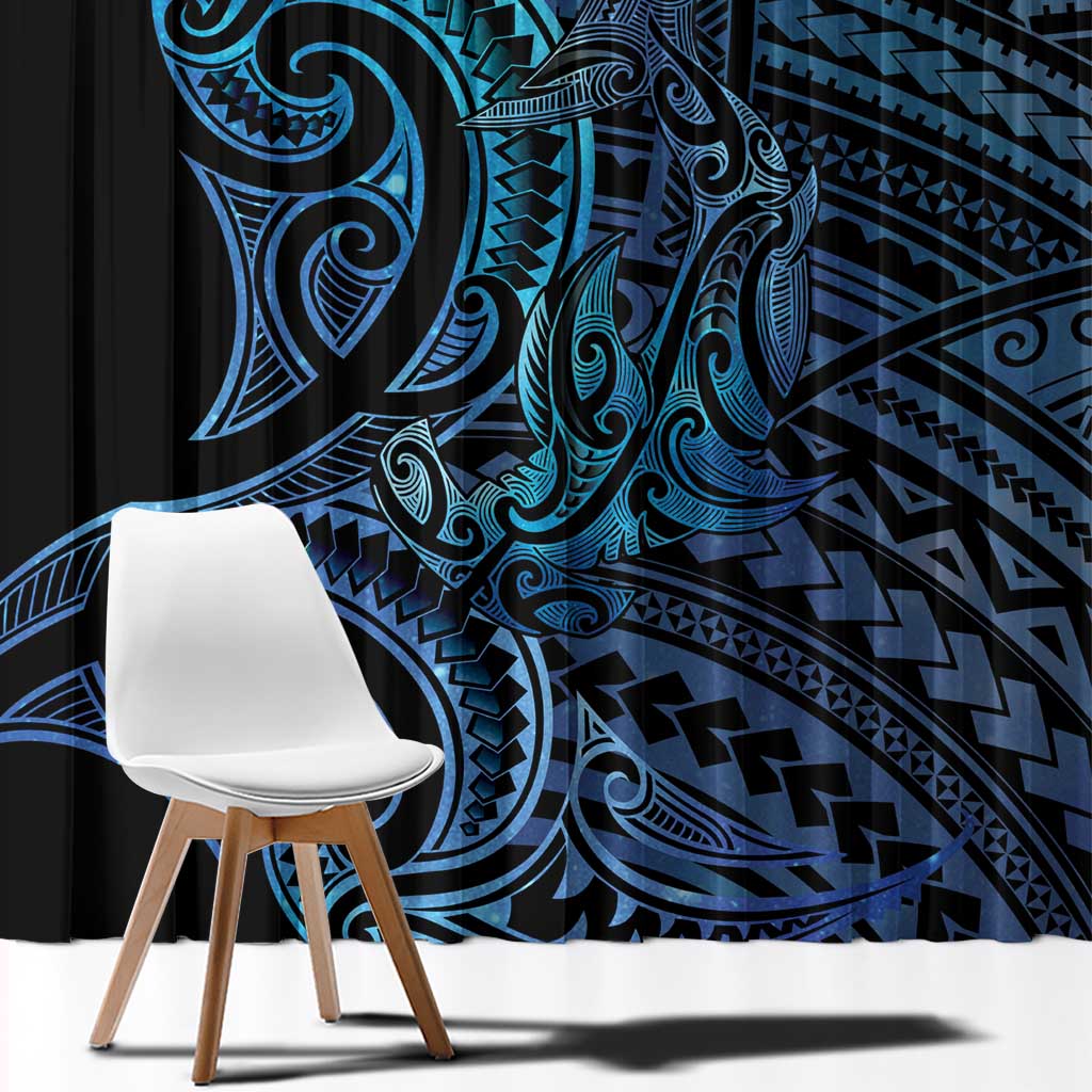 New Zealand Hammerhead Shark Window Curtain Maori Haehae Mangopare Galaxy - Vibe Hoodie