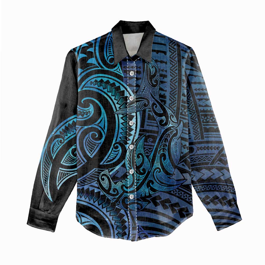 New Zealand Hammerhead Shark Women Casual Shirt Maori Haehae Mangopare Galaxy - Vibe Hoodie