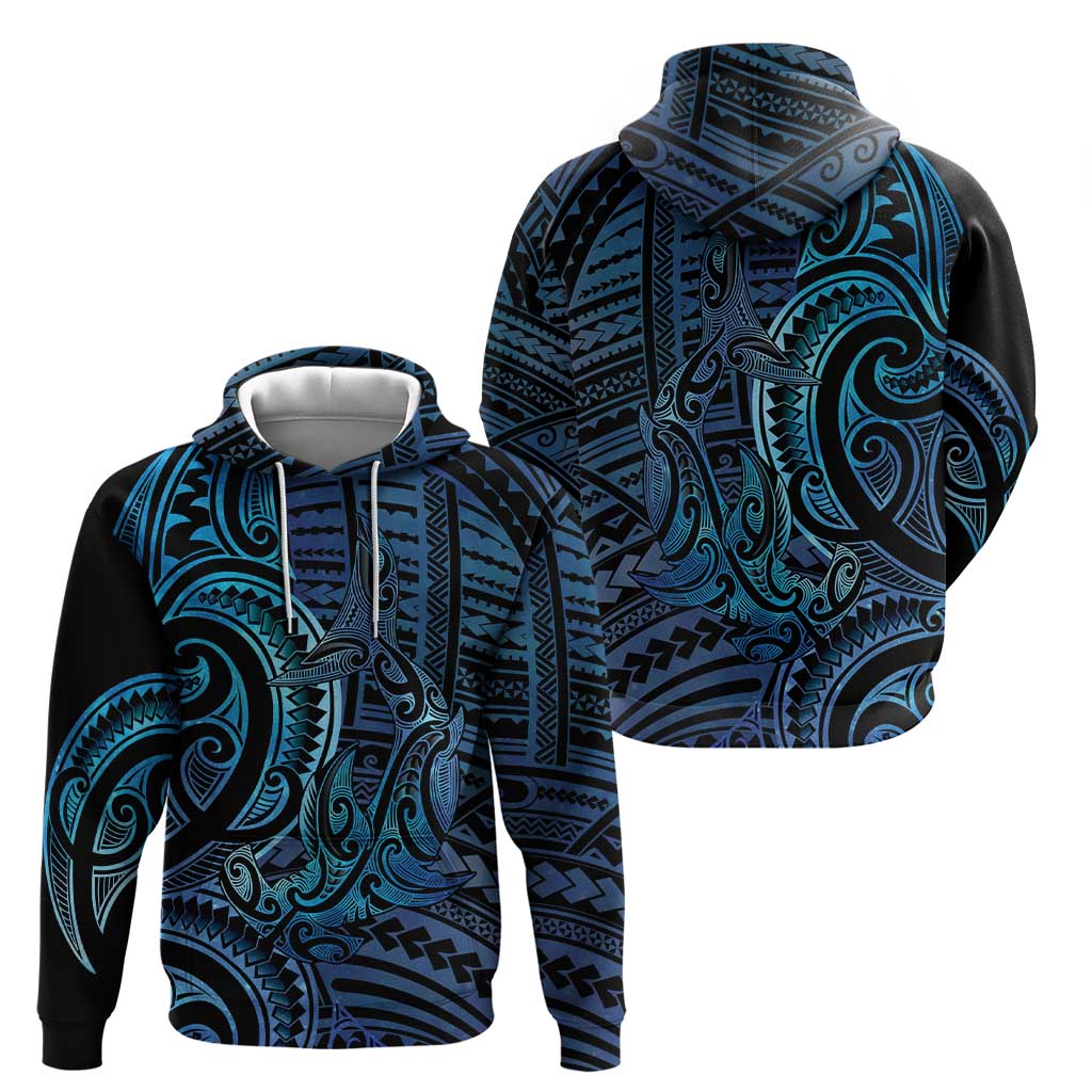 New Zealand Hammerhead Shark Zip Hoodie Maori Haehae Mangopare Galaxy - Vibe Hoodie