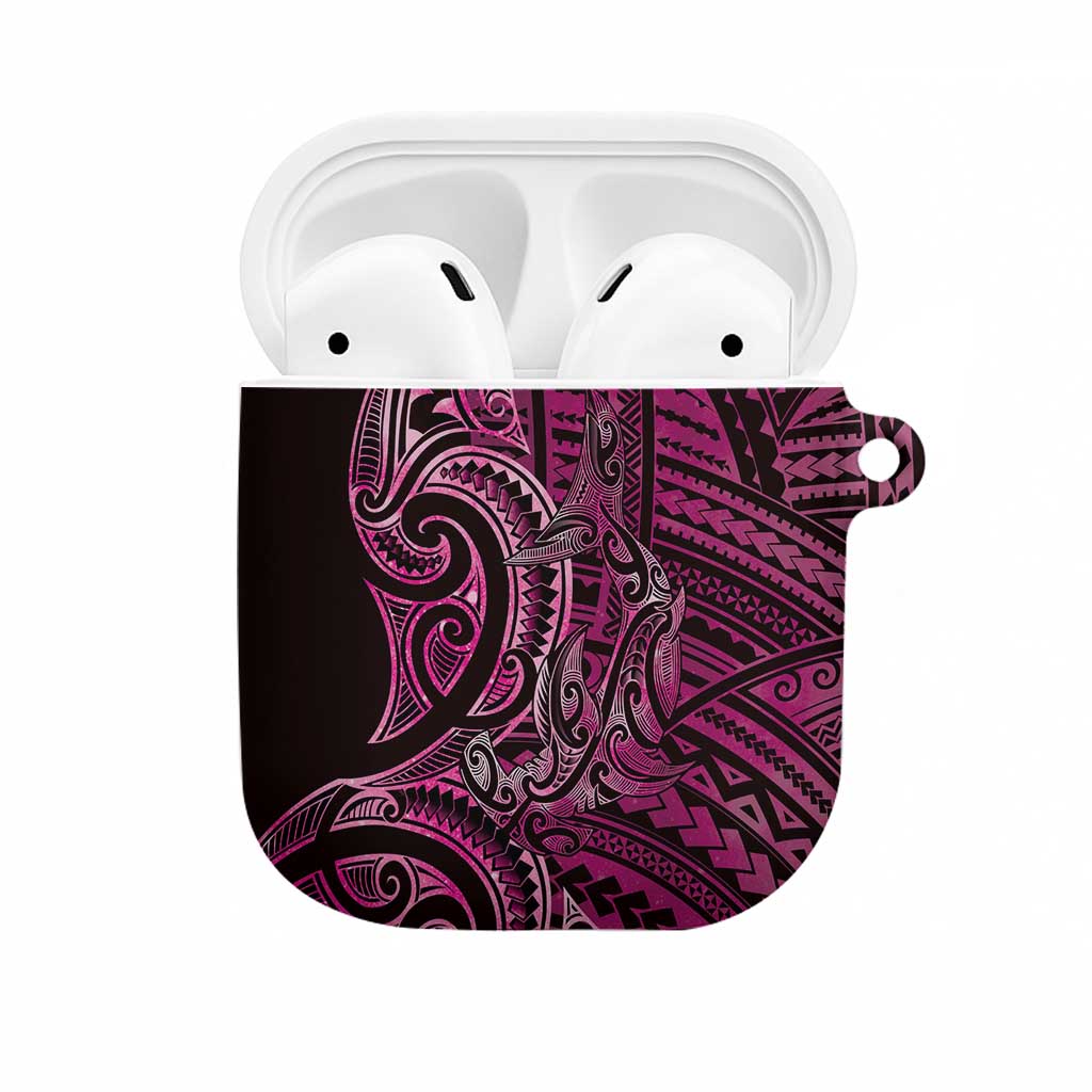 New Zealand Hammerhead Shark AirPods Case Maori Haehae Mangopare Pink - Vibe Hoodie