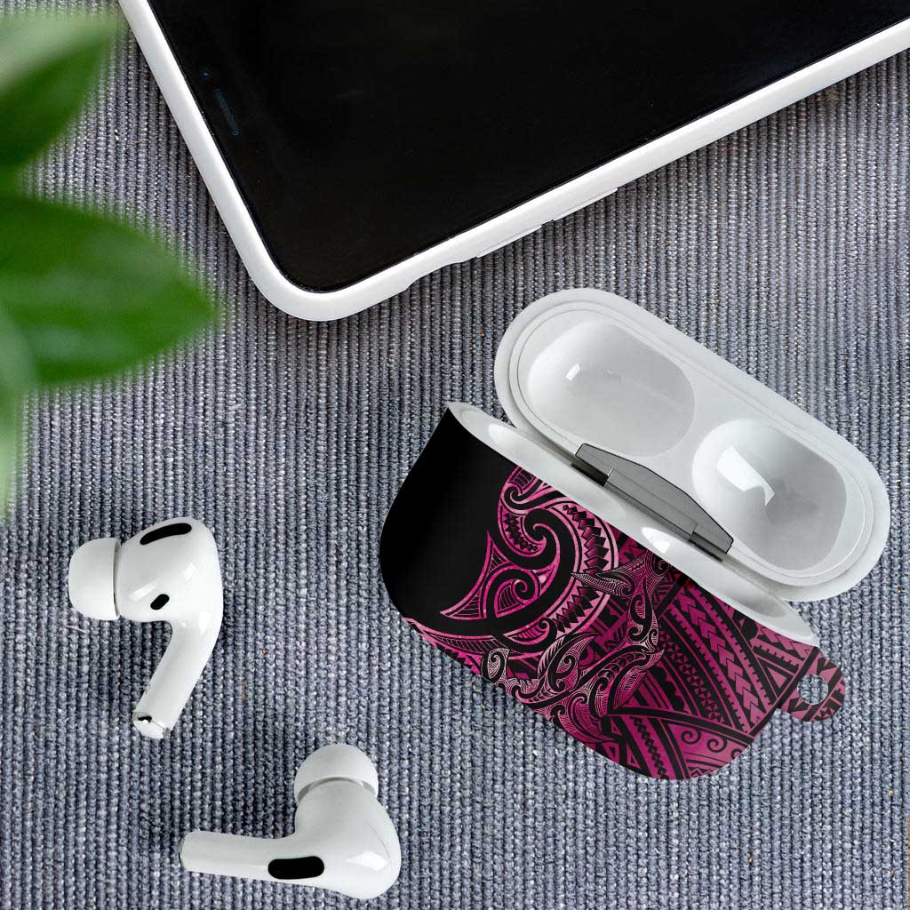 New Zealand Hammerhead Shark AirPods Case Maori Haehae Mangopare Pink - Vibe Hoodie