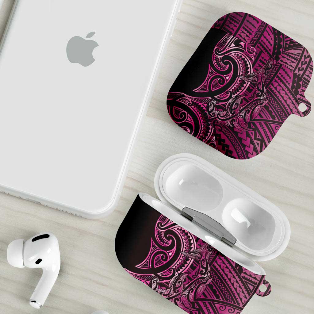 New Zealand Hammerhead Shark AirPods Case Maori Haehae Mangopare Pink - Vibe Hoodie