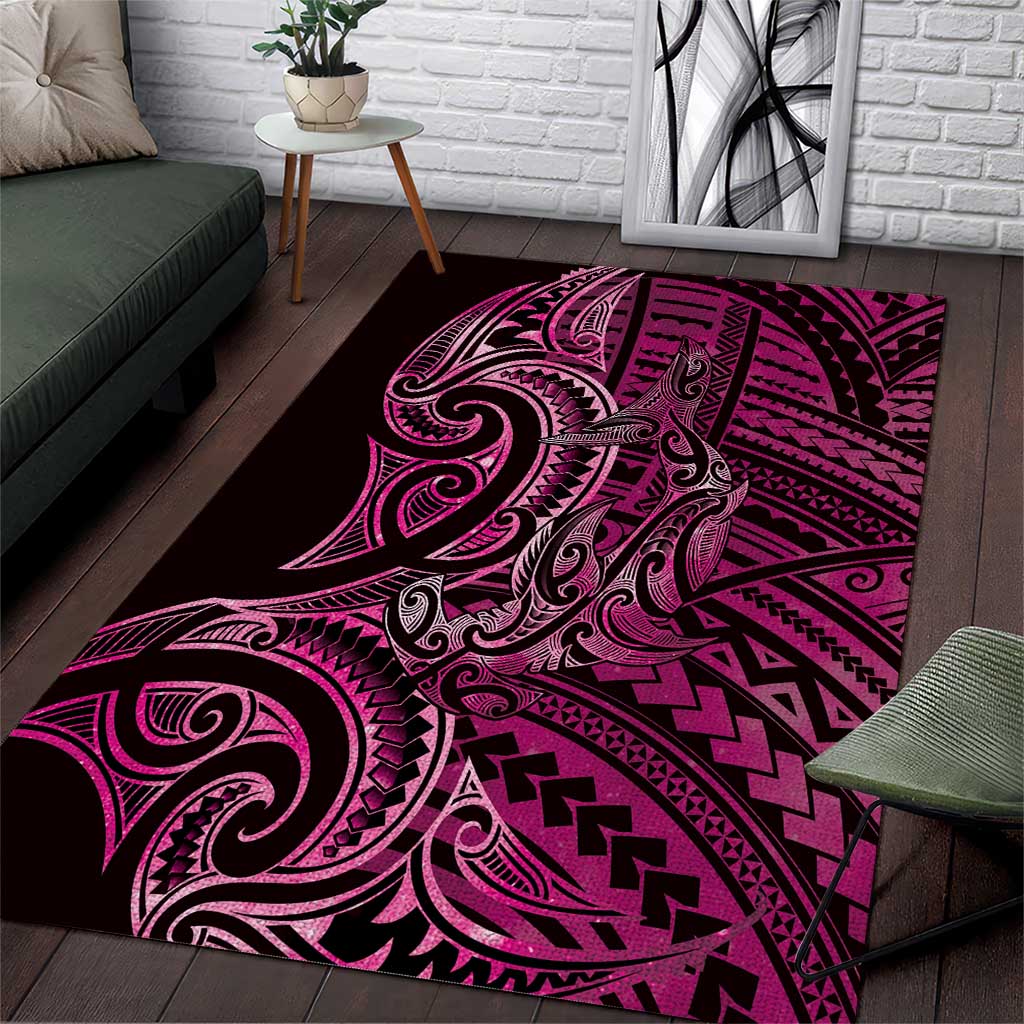 New Zealand Hammerhead Shark Area Rug Maori Haehae Mangopare Pink - Vibe Hoodie