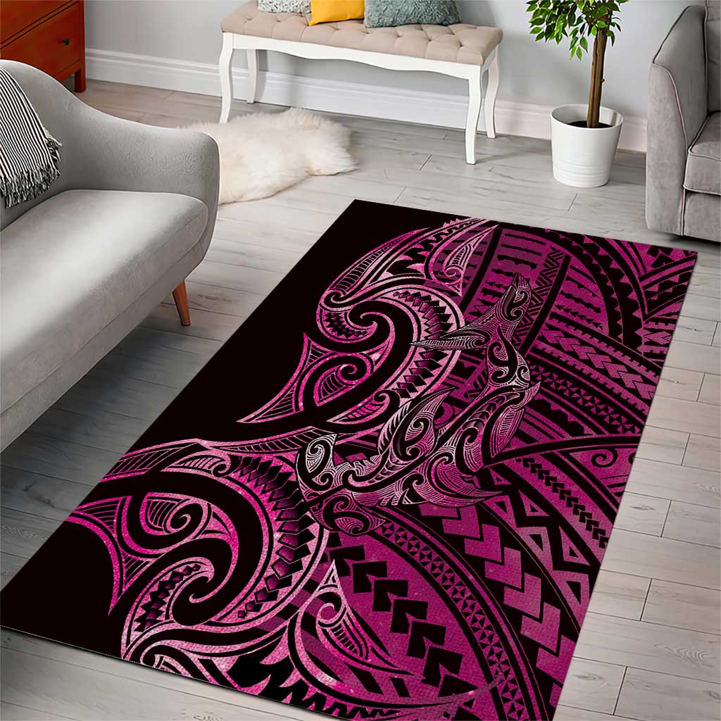 New Zealand Hammerhead Shark Area Rug Maori Haehae Mangopare Pink - Vibe Hoodie