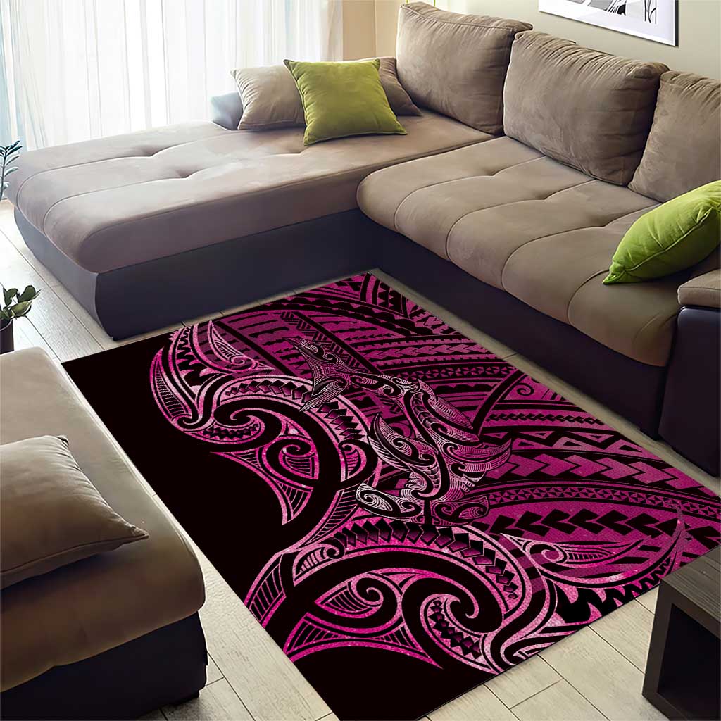 New Zealand Hammerhead Shark Area Rug Maori Haehae Mangopare Pink - Vibe Hoodie