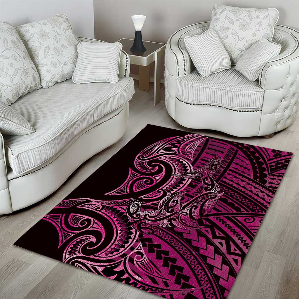 New Zealand Hammerhead Shark Area Rug Maori Haehae Mangopare Pink - Vibe Hoodie