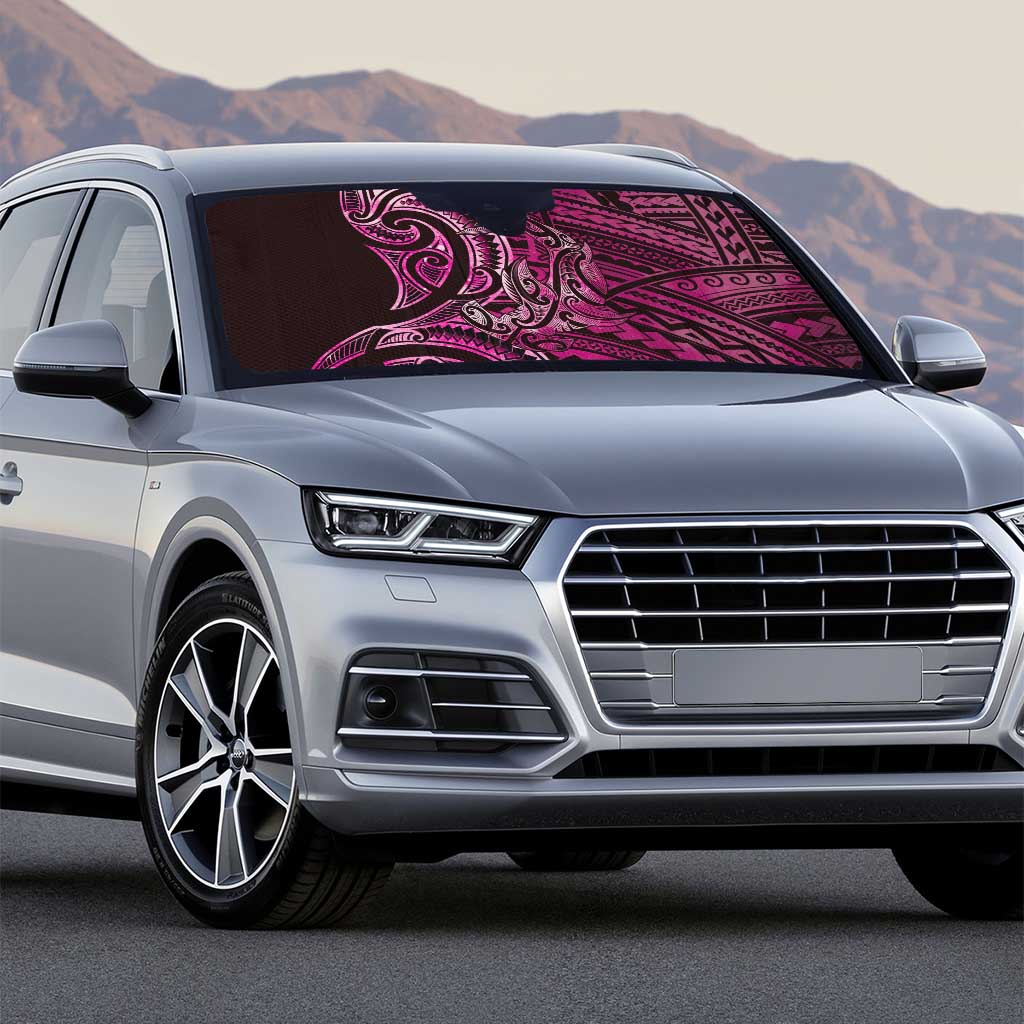 New Zealand Hammerhead Shark Auto Sun Shade Maori Haehae Mangopare Pink - Vibe Hoodie