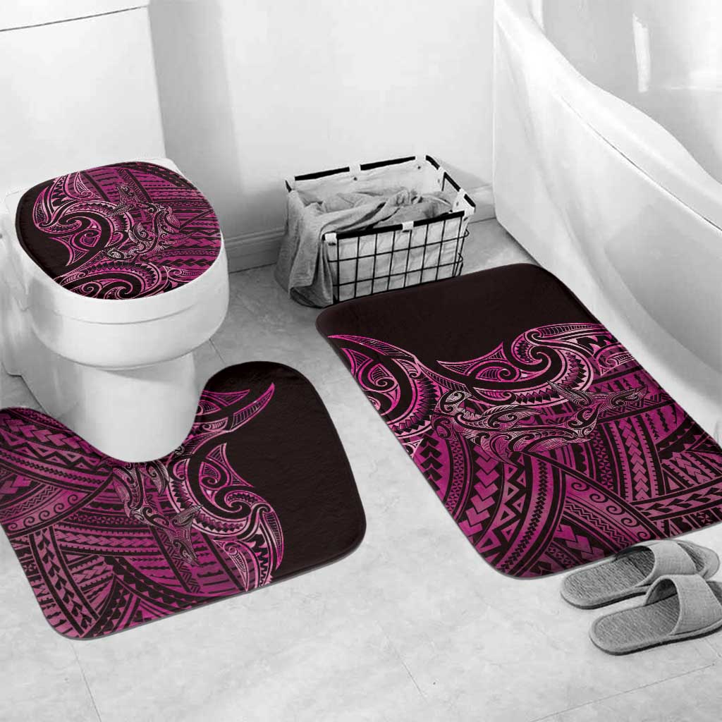 New Zealand Hammerhead Shark Bathroom Set Maori Haehae Mangopare Pink - Vibe Hoodie
