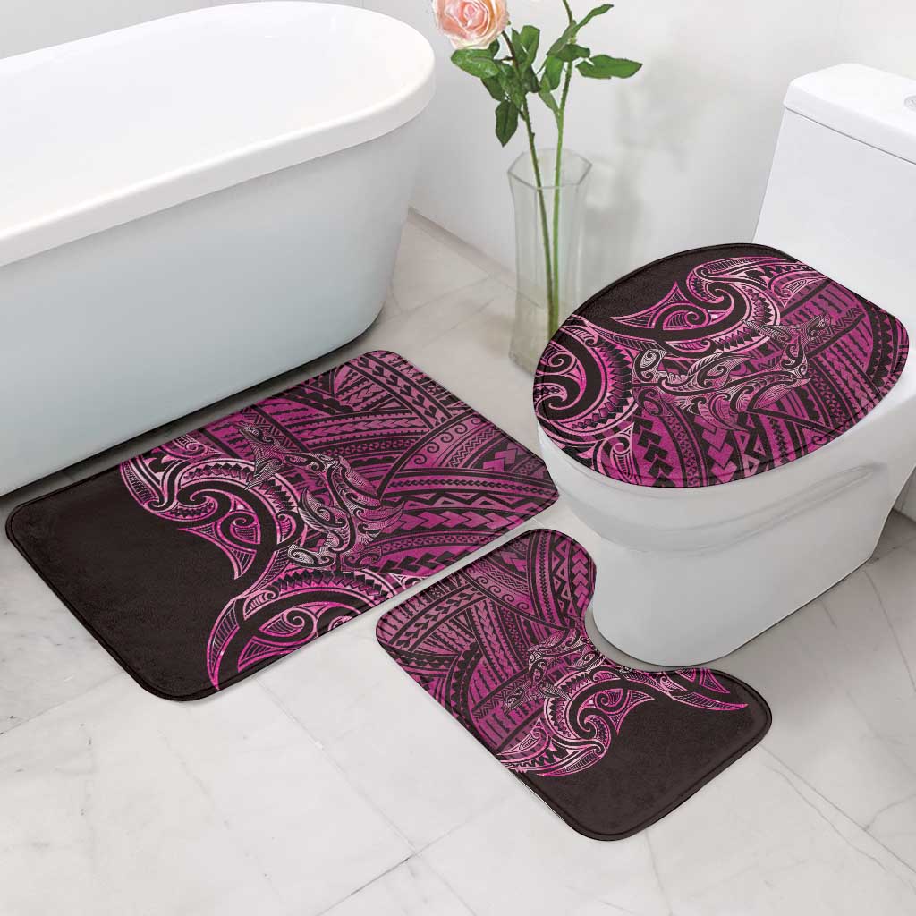 New Zealand Hammerhead Shark Bathroom Set Maori Haehae Mangopare Pink - Vibe Hoodie