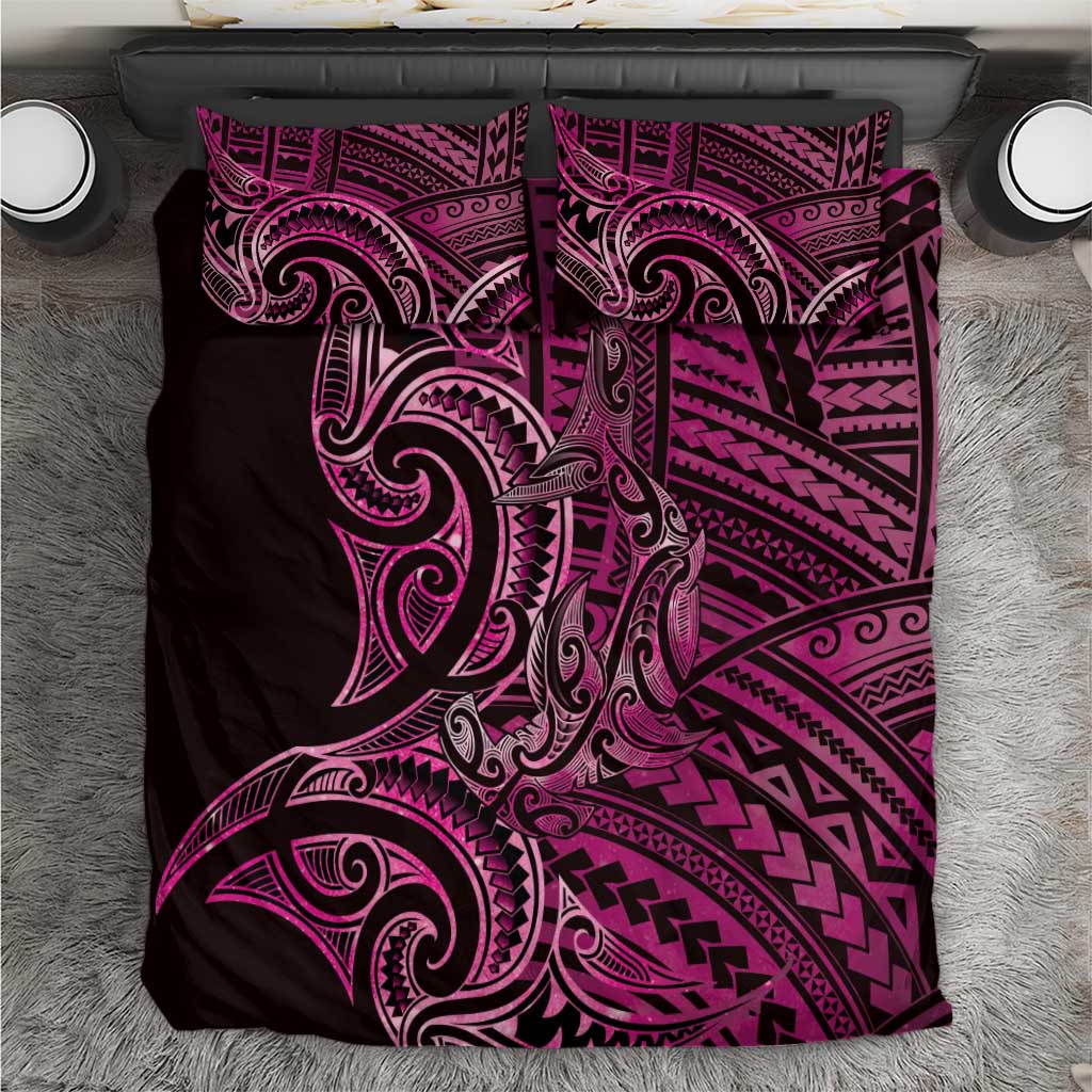 New Zealand Hammerhead Shark Bedding Set Maori Haehae Mangopare Pink - Vibe Hoodie