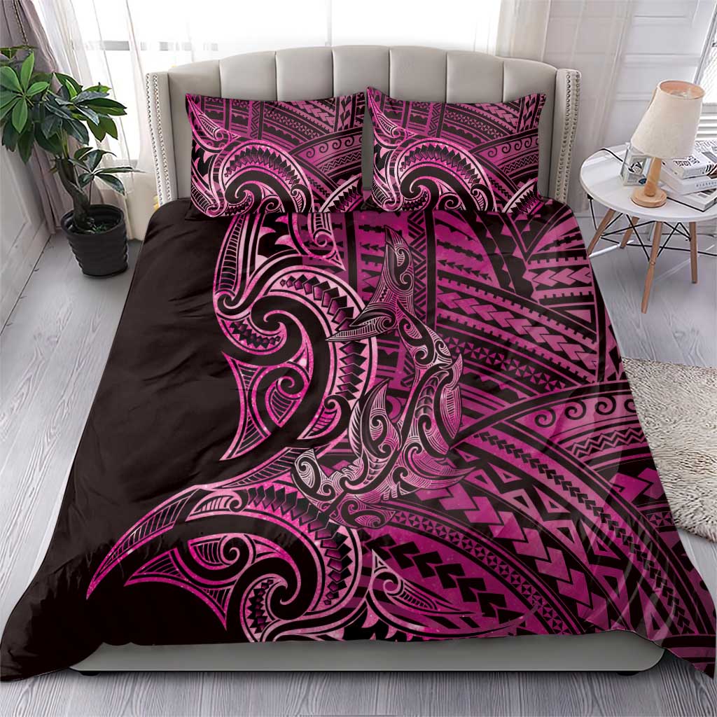 New Zealand Hammerhead Shark Bedding Set Maori Haehae Mangopare Pink - Vibe Hoodie