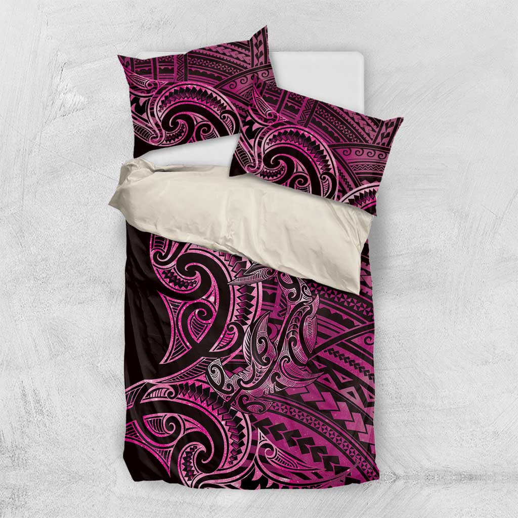 New Zealand Hammerhead Shark Bedding Set Maori Haehae Mangopare Pink - Vibe Hoodie
