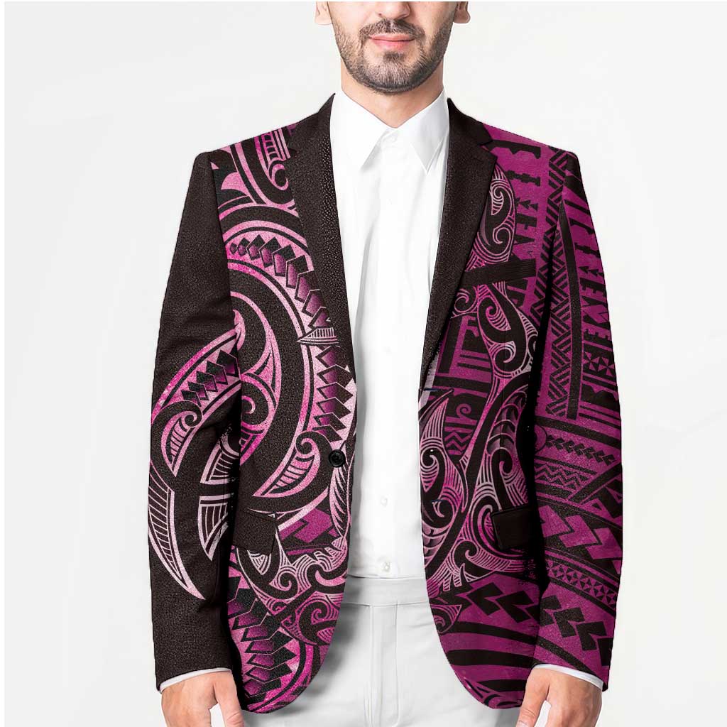 New Zealand Hammerhead Shark Blazer Maori Haehae Mangopare Pink - Vibe Hoodie