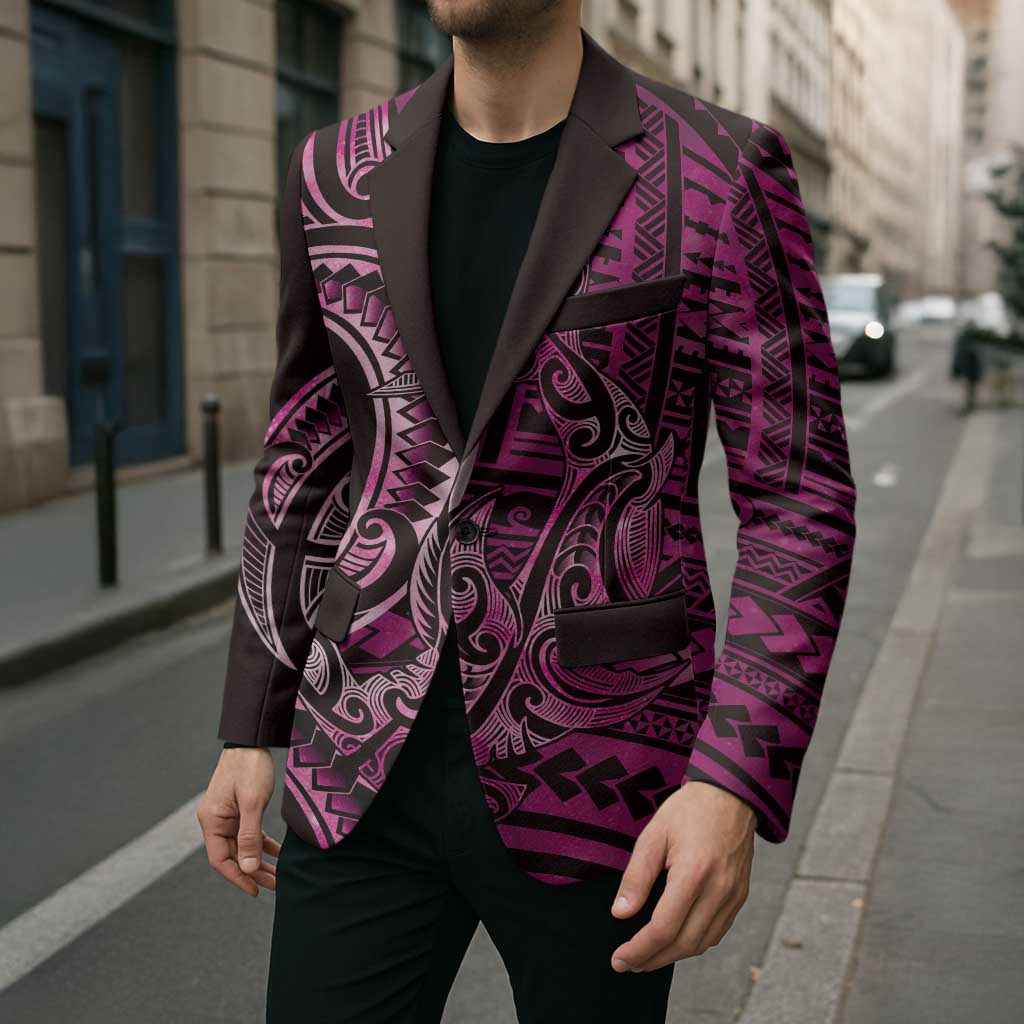 New Zealand Hammerhead Shark Blazer Maori Haehae Mangopare Pink - Vibe Hoodie