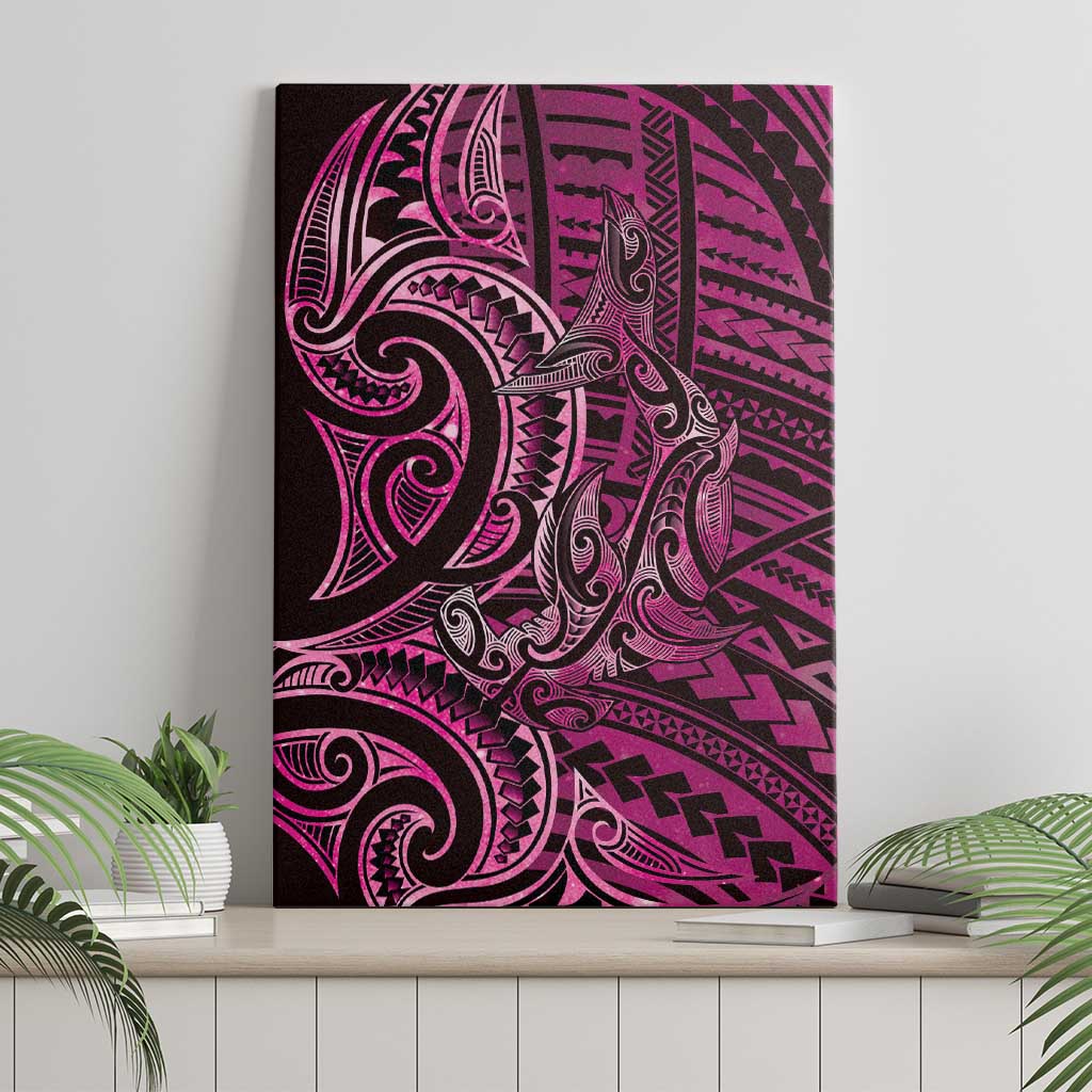 New Zealand Hammerhead Shark Canvas Wall Art Maori Haehae Mangopare Pink - Vibe Hoodie