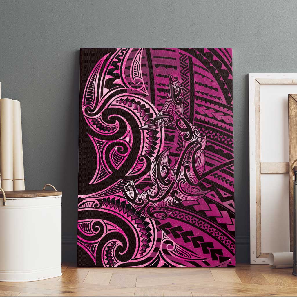 New Zealand Hammerhead Shark Canvas Wall Art Maori Haehae Mangopare Pink - Vibe Hoodie