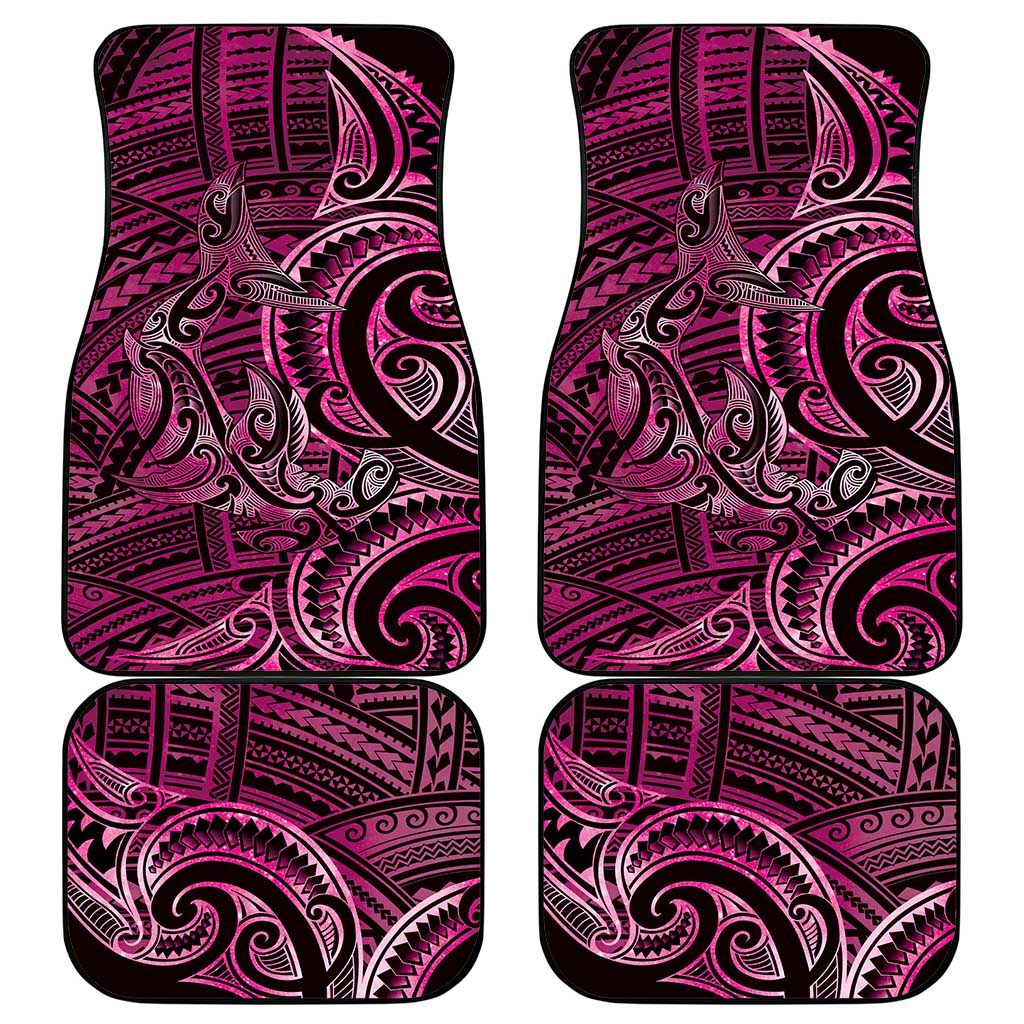 New Zealand Hammerhead Shark Car Mats Maori Haehae Mangopare Pink - Vibe Hoodie