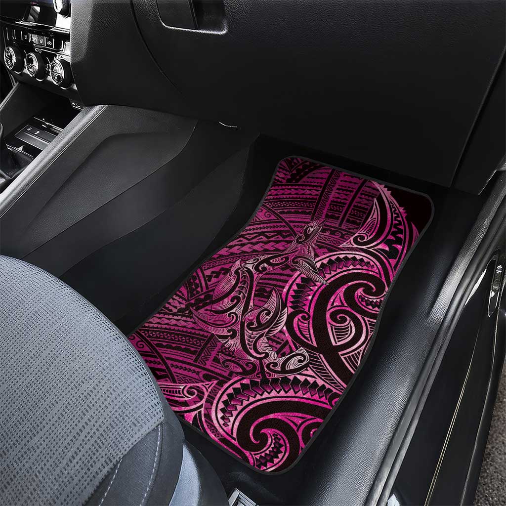 New Zealand Hammerhead Shark Car Mats Maori Haehae Mangopare Pink - Vibe Hoodie