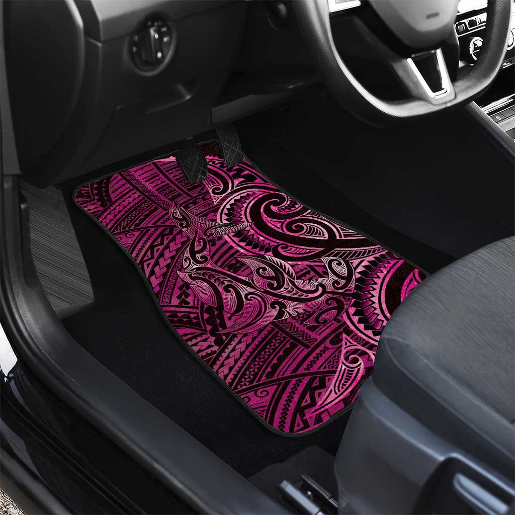 New Zealand Hammerhead Shark Car Mats Maori Haehae Mangopare Pink - Vibe Hoodie