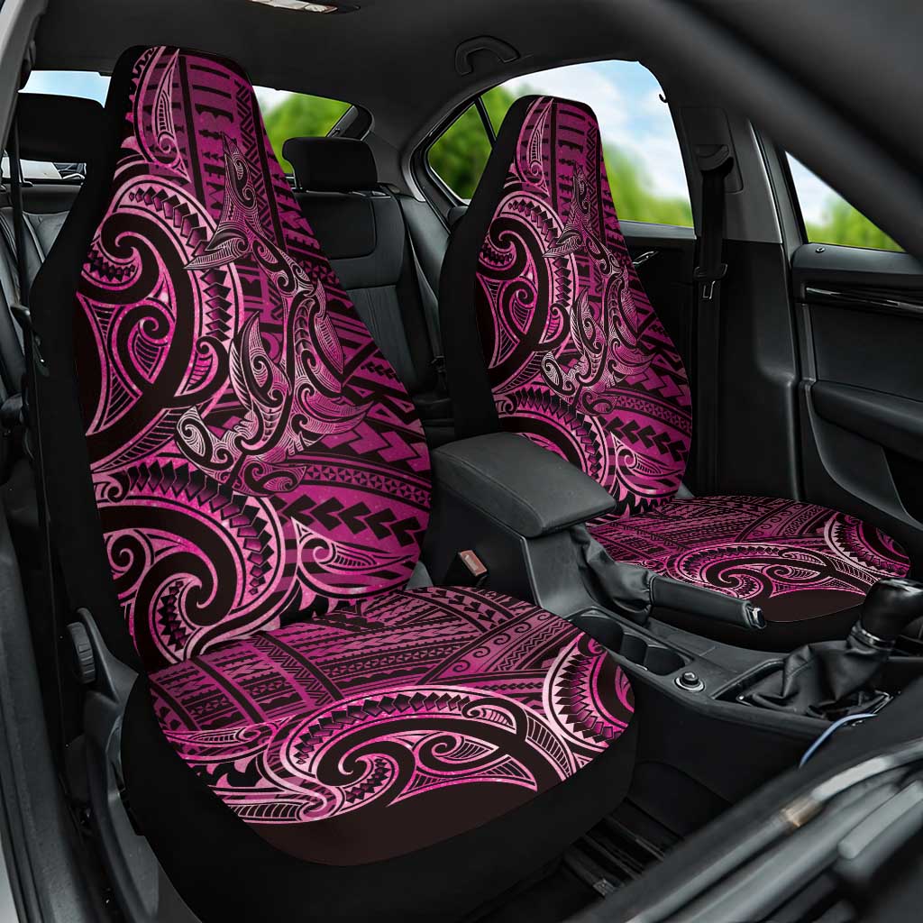 New Zealand Hammerhead Shark Car Seat Cover Maori Haehae Mangopare Pink - Vibe Hoodie