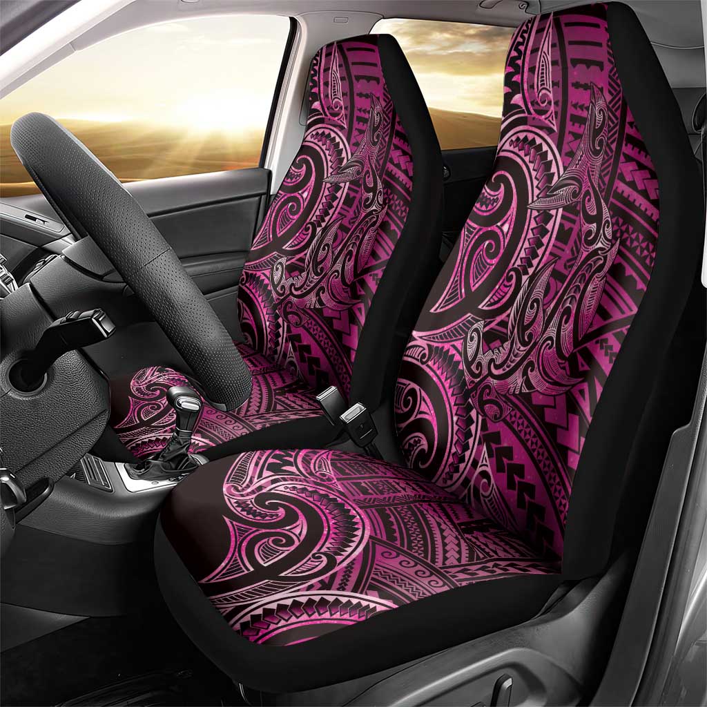 New Zealand Hammerhead Shark Car Seat Cover Maori Haehae Mangopare Pink - Vibe Hoodie