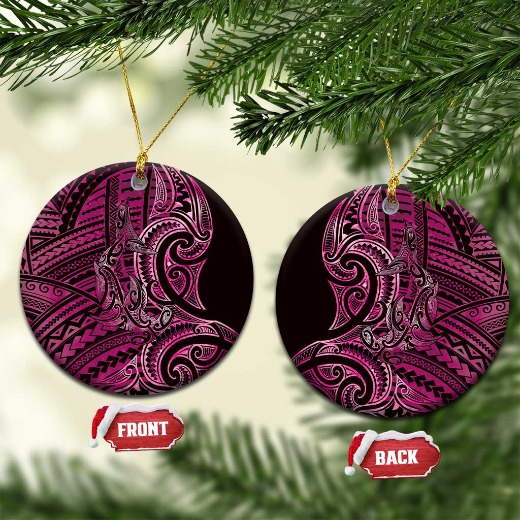 New Zealand Hammerhead Shark Ceramic Ornament Maori Haehae Mangopare Pink - Vibe Hoodie