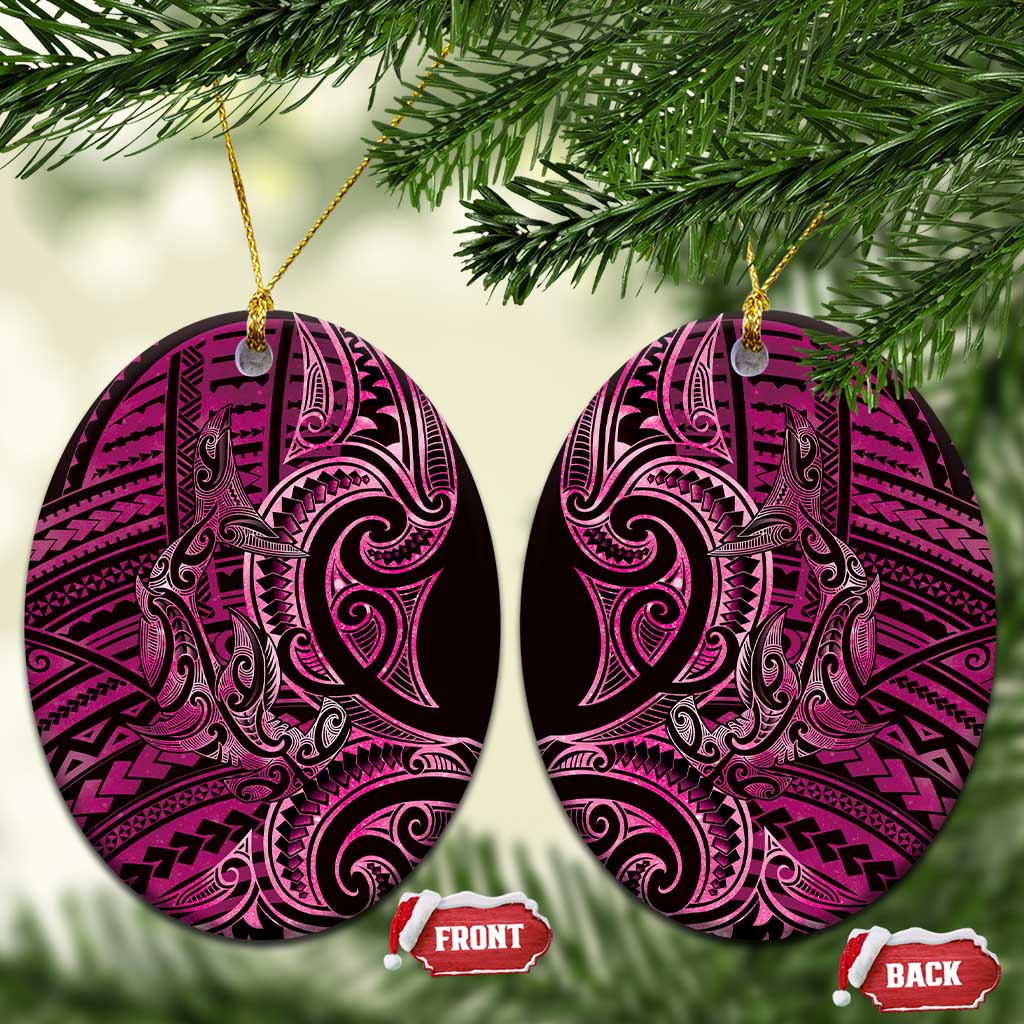 New Zealand Hammerhead Shark Ceramic Ornament Maori Haehae Mangopare Pink - Vibe Hoodie