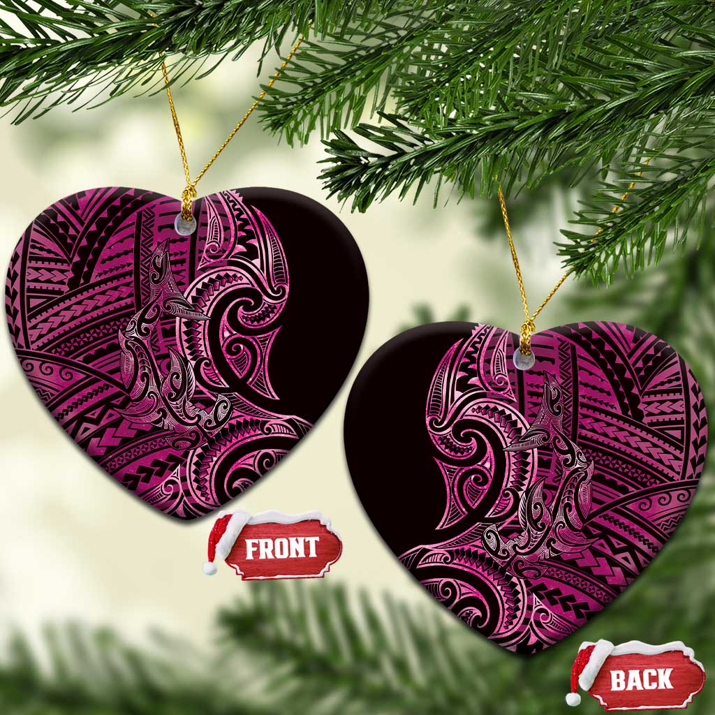 New Zealand Hammerhead Shark Ceramic Ornament Maori Haehae Mangopare Pink - Vibe Hoodie