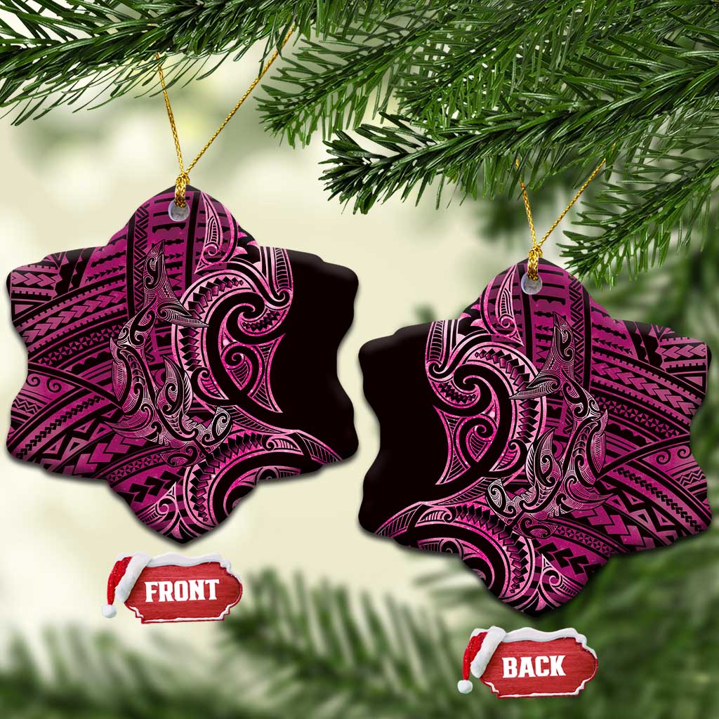 New Zealand Hammerhead Shark Ceramic Ornament Maori Haehae Mangopare Pink - Vibe Hoodie