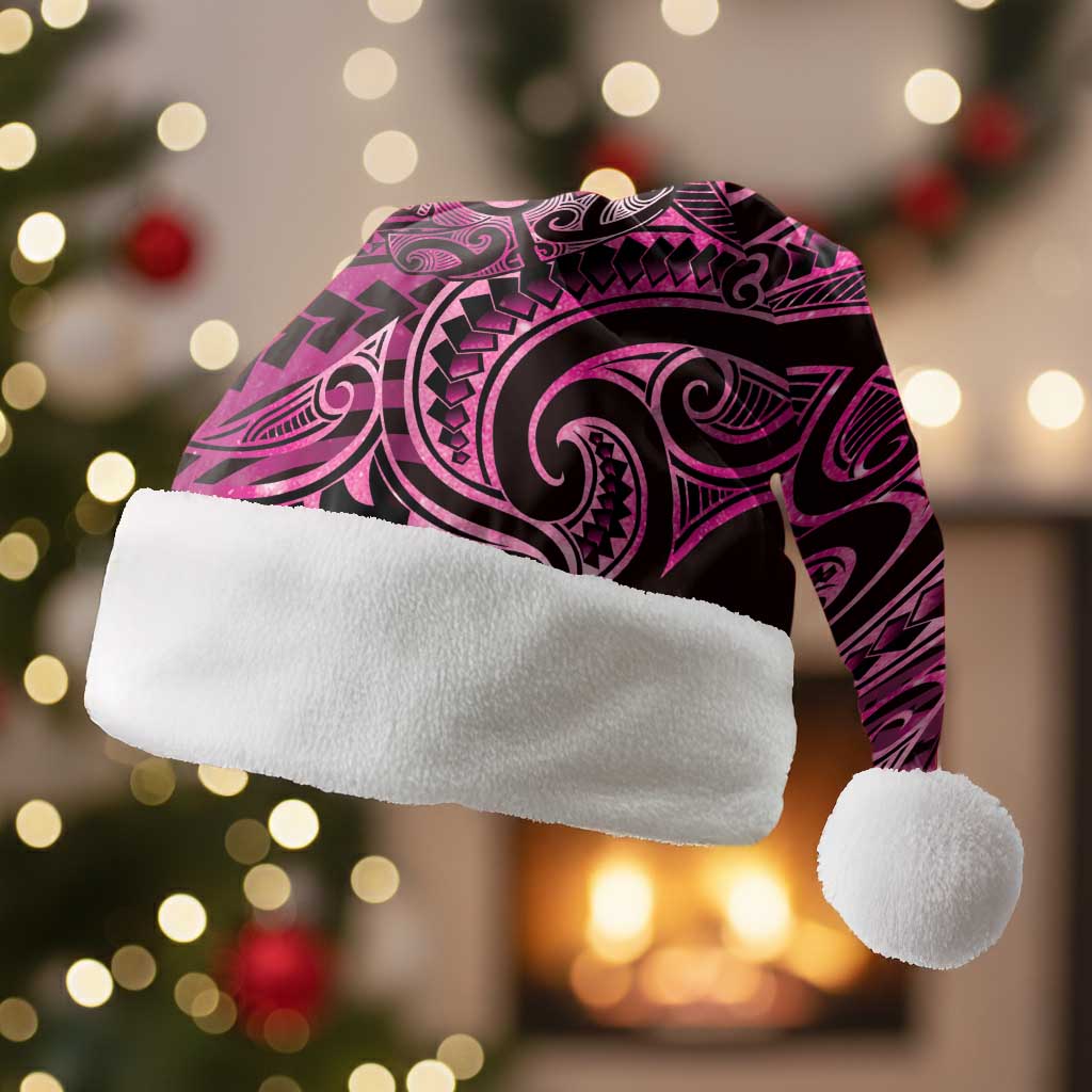 New Zealand Hammerhead Shark Christmas Santa Hat Maori Haehae Mangopare Pink - Vibe Hoodie