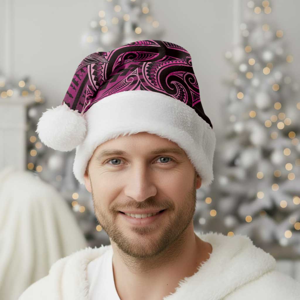 New Zealand Hammerhead Shark Christmas Santa Hat Maori Haehae Mangopare Pink - Vibe Hoodie