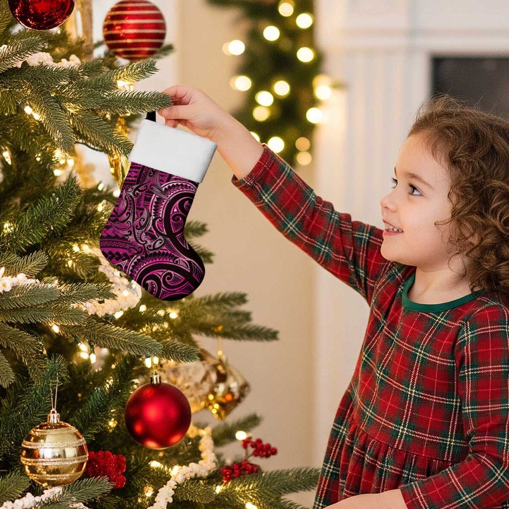 New Zealand Hammerhead Shark Christmas Stocking Maori Haehae Mangopare Pink - Vibe Hoodie