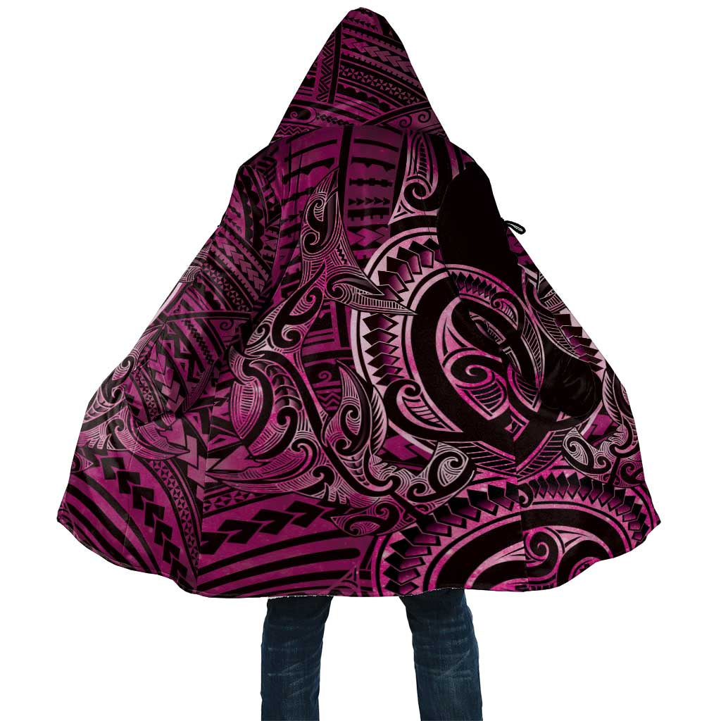 New Zealand Hammerhead Shark Cloak Maori Haehae Mangopare Pink - Vibe Hoodie