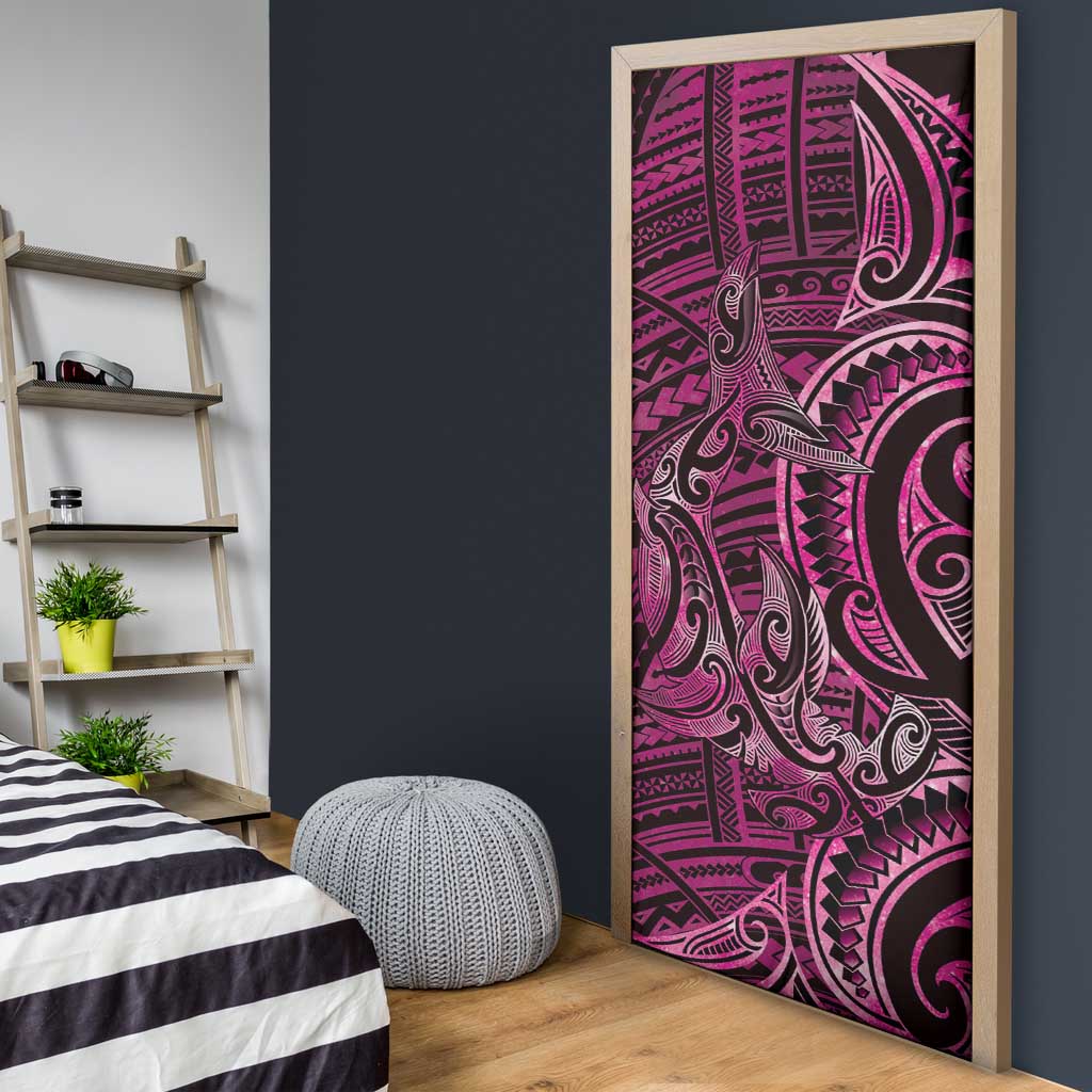 New Zealand Hammerhead Shark Door Cover Maori Haehae Mangopare Pink - Vibe Hoodie