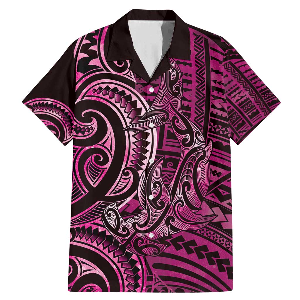 New Zealand Hammerhead Shark Family Matching Mermaid Dress and Hawaiian Shirt Maori Haehae Mangopare Pink - Vibe Hoodie