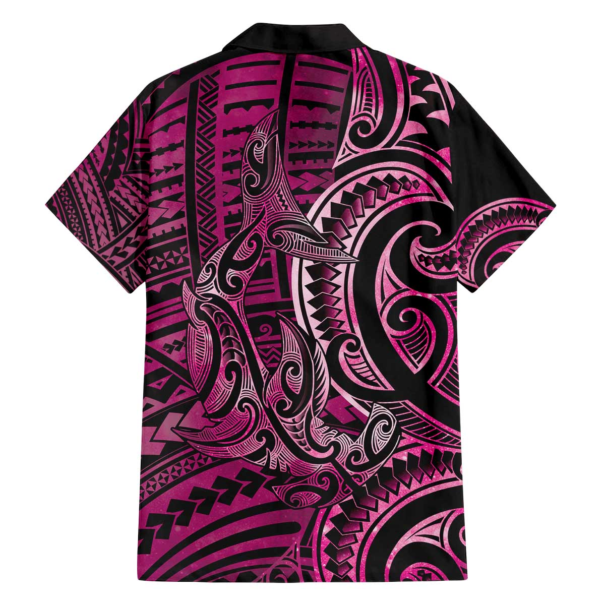 New Zealand Hammerhead Shark Family Matching Off The Shoulder Long Sleeve Dress and Hawaiian Shirt Maori Haehae Mangopare Pink - Vibe Hoodie