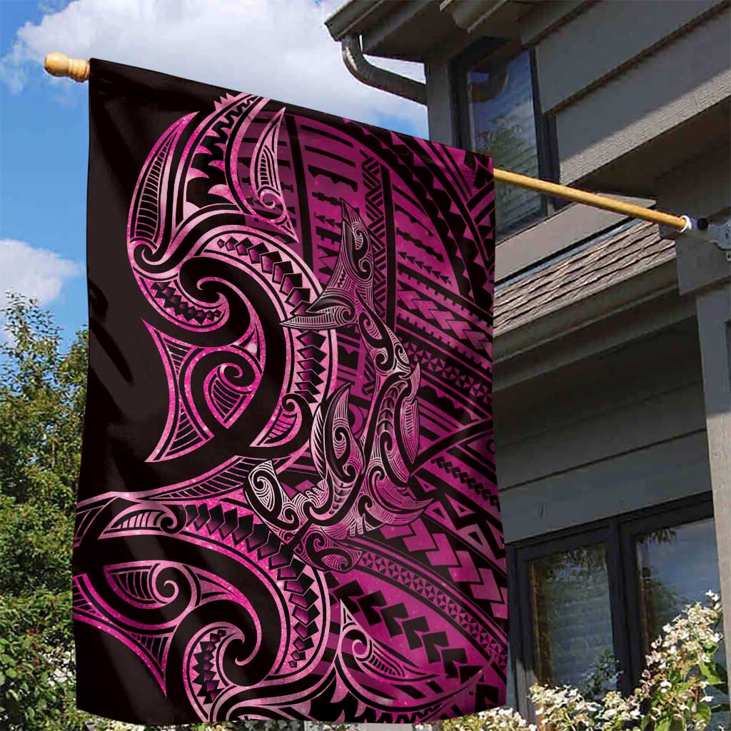 New Zealand Hammerhead Shark Garden Flag Maori Haehae Mangopare Pink - Vibe Hoodie