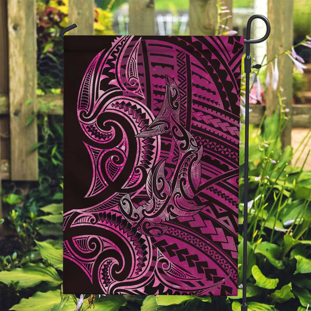 New Zealand Hammerhead Shark Garden Flag Maori Haehae Mangopare Pink - Vibe Hoodie