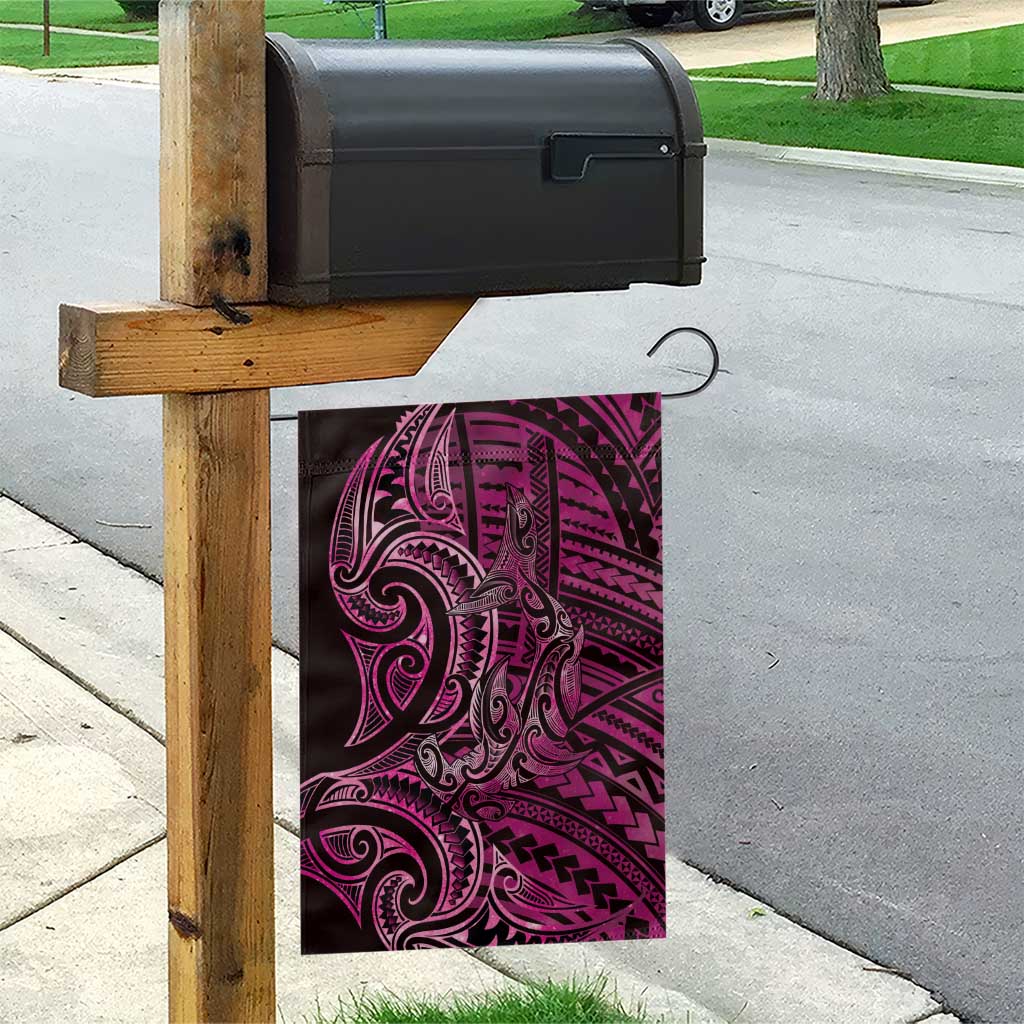 New Zealand Hammerhead Shark Garden Flag Maori Haehae Mangopare Pink - Vibe Hoodie