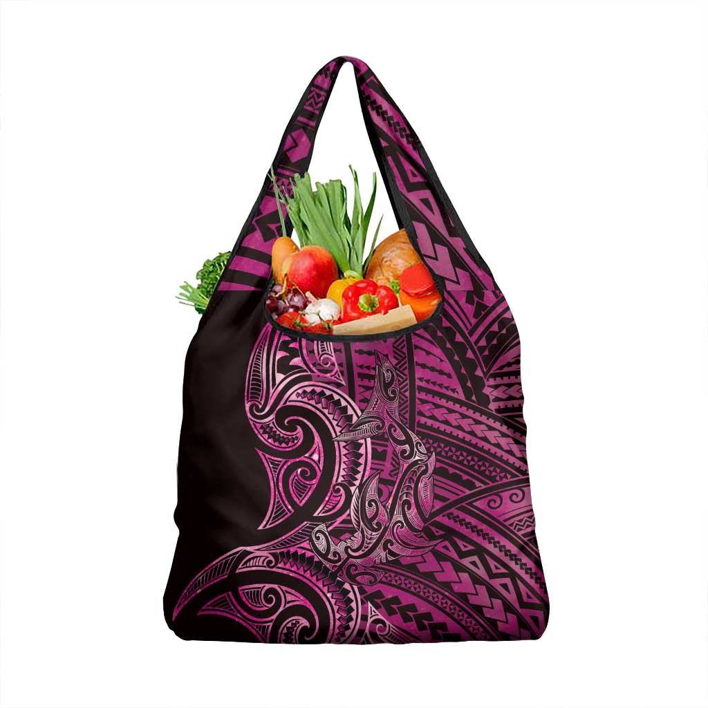 New Zealand Hammerhead Shark Grocery Bag Maori Haehae Mangopare Pink - Vibe Hoodie