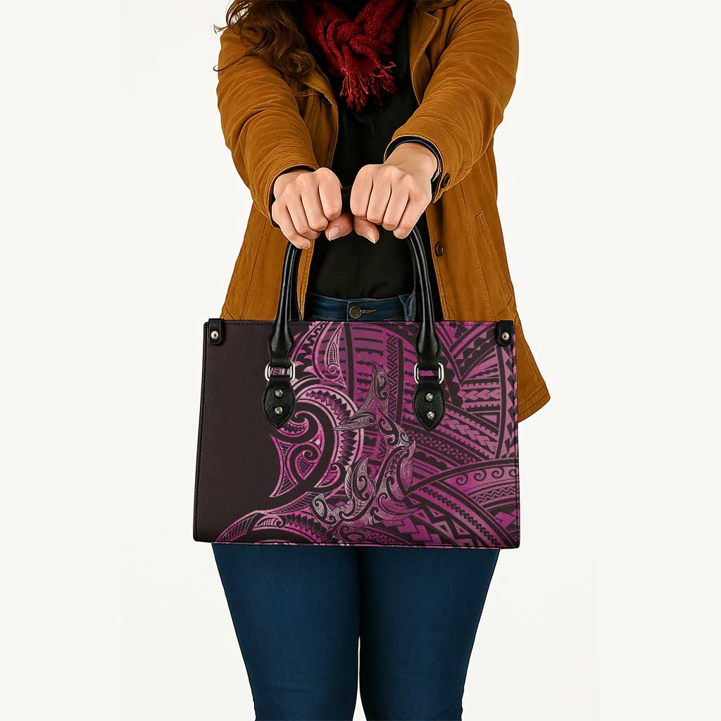 New Zealand Hammerhead Shark Leather Bag Maori Haehae Mangopare Pink - Vibe Hoodie